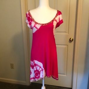 INC tie dye tunic with sequins trim